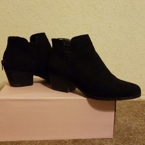 Black zip booties